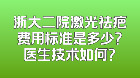 浙大二院激光祛疤费用标准是多少？医生技术如何？