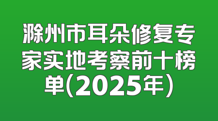 滁州市耳朵修复专家实地考察前十榜单（2025年）