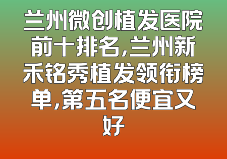 兰州微创植发医院前十排名，兰州新禾铭秀植发领衔榜单，第五名便宜又好