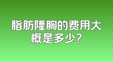 脂肪隆胸的费用大概是多少？