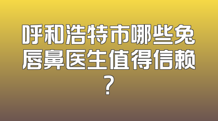 呼和浩特市哪些兔唇鼻医生值得信赖？