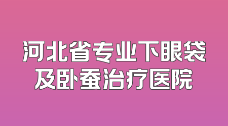 河北省专业下眼袋及卧蚕治疗医院