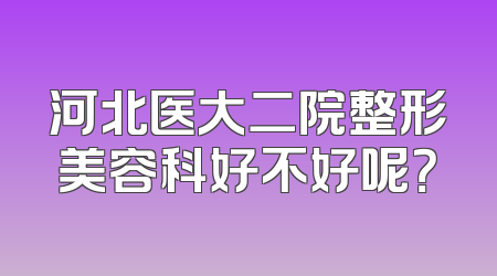河北医大二院整形美容科好不好呢？