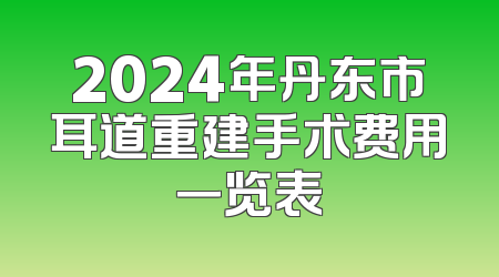 2024年丹东市耳道重建手术费用一览表