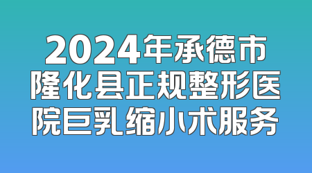 2024年承德市隆化县正规整形医院巨乳缩小术服务