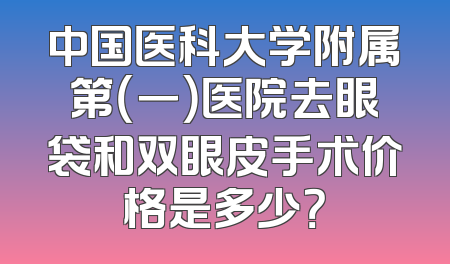 中国医科大学附属第（一）医院去眼袋和双眼皮手术价格是多少？