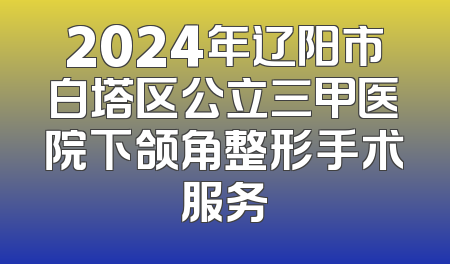 2024年辽阳市白塔区公立三甲医院下颌角整形手术服务
