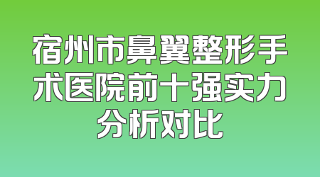 宿州市鼻翼整形手术医院前十强实力分析对比