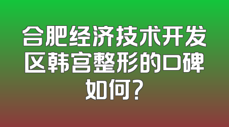 合肥经济技术开发区韩宫整形的口碑如何？