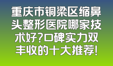 重庆市铜梁区缩鼻头整形医院哪家技术好？口碑实力双丰收的十大推荐！