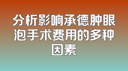 分析影响承德肿眼泡手术费用的多种因素