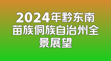 2024年黔东南苗族侗族自治州全景展望