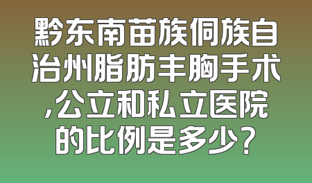 黔东南苗族侗族自治州脂肪丰胸手术，公立和私立医院的比例是多少？