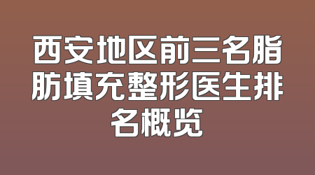 西安地区前三名脂肪填充整形医生排名概览