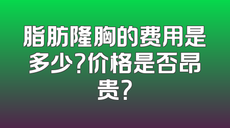 脂肪隆胸的费用是多少？价格是否昂贵？