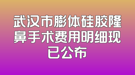 武汉市膨体硅胶隆鼻手术费用明细现已公布