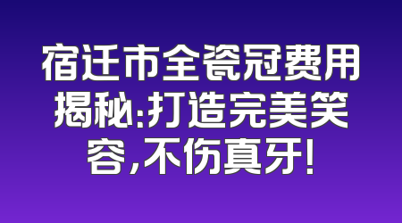 宿迁市全瓷冠费用揭秘：打造完美笑容，不伤真牙！