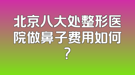 北京八大处整形医院做鼻子费用如何？