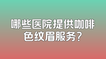 哪些医院提供咖啡色纹眉服务？
