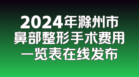 2024年滁州市鼻部整形手术费用一览表在线发布