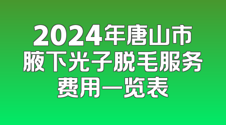 2024年唐山市腋下光子脱毛服务费用一览表