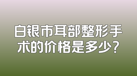 白银市耳部整形手术的价格是多少？