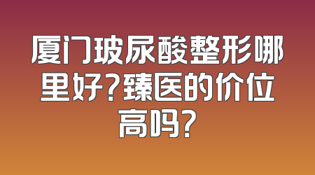 厦门玻尿酸整形哪里好？臻医的价位高吗？