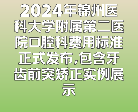2024年锦州医科大学附属第二医院口腔科费用标准正式发布，包含牙齿前突矫正实例展示