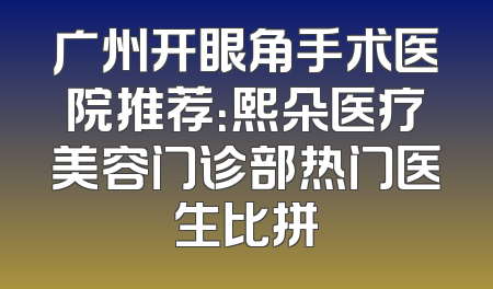广州开眼角手术医院推荐：熙朵医疗美容门诊部热门医生比拼