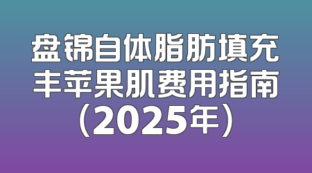 盘锦自体脂肪填充丰苹果肌费用指南（2025年）