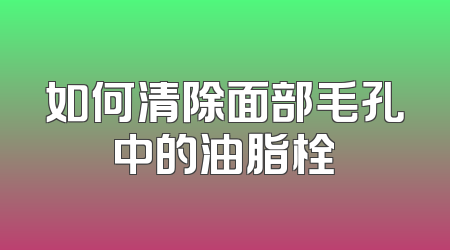 如何清除面部毛孔中的油脂栓