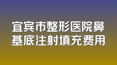 宜宾市整形医院鼻基底注射填充费用