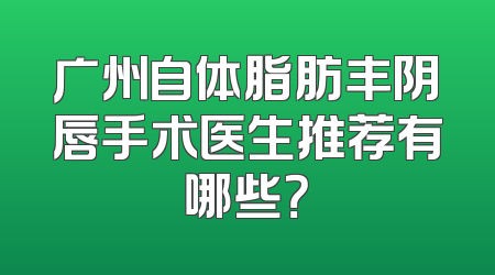 广州自体脂肪丰阴唇手术医生推荐有哪些？