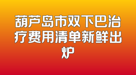 葫芦岛市双下巴治疗费用清单新鲜出炉