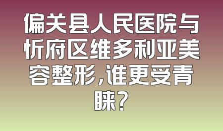 偏关县人民医院与忻府区维多利亚美容整形，谁更受青睐？