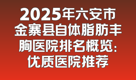 2025年六安市金寨县自体脂肪丰胸医院排名概览：优质医院推荐