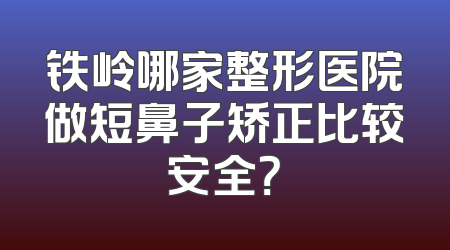 铁岭哪家整形医院做短鼻子矫正比较安全？