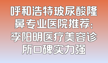 呼和浩特玻尿酸隆鼻专业医院推荐：李阳明医疗美容诊所口碑实力强