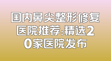 国内鼻尖整形修复医院推荐：精选20家医院发布