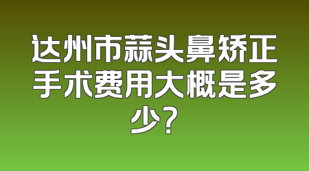 达州市蒜头鼻矫正手术费用大概是多少？