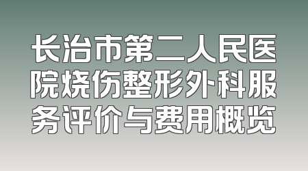长治市第二人民医院烧伤整形外科服务评价与费用概览