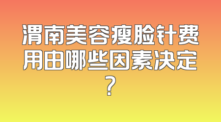 渭南美容瘦脸针费用由哪些因素决定？