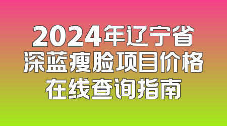 2024年辽宁省深蓝瘦脸项目价格在线查询指南
