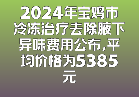 2024年宝鸡市冷冻治疗去除腋下异味费用公布，平均价格为5385元