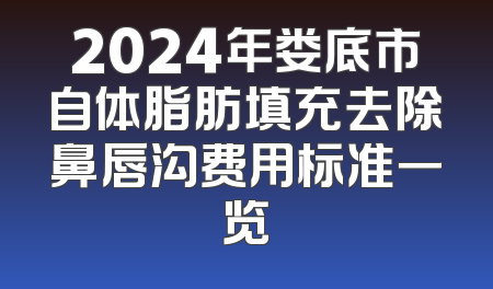 2024年娄底市自体脂肪填充去除鼻唇沟费用标准一览