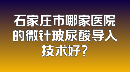 石家庄市哪家医院的微针玻尿酸导入技术好？