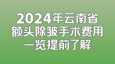 2024年云南省额头除皱手术费用一览提前了解