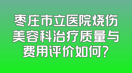 枣庄市立医院烧伤美容科治疗质量与费用评价如何？