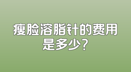瘦脸溶脂针的费用是多少？