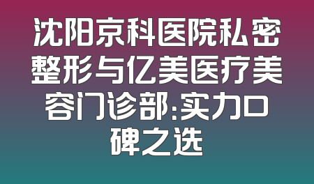 沈阳京科医院私密整形与亿美医疗美容门诊部：实力口碑之选